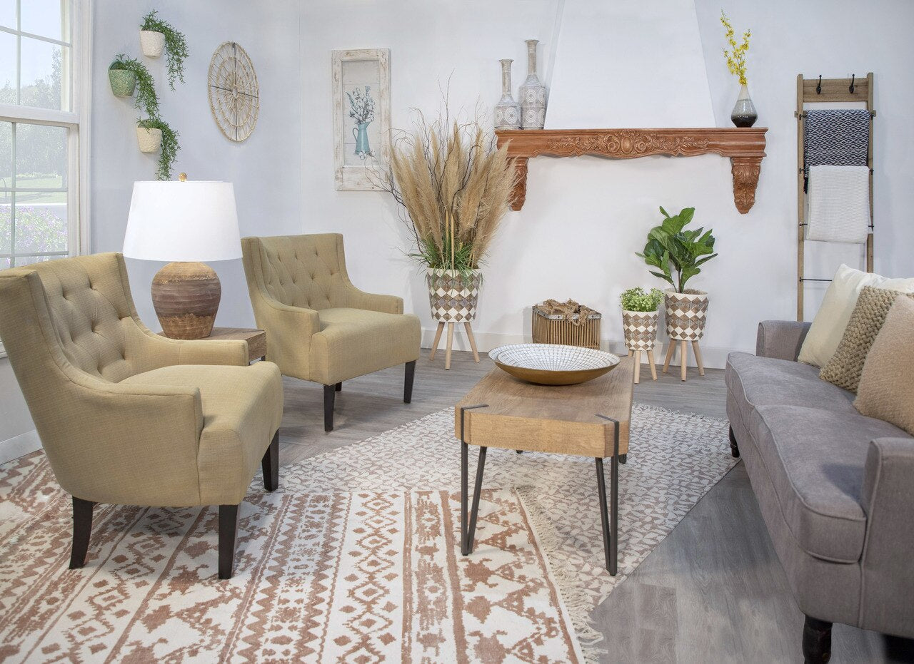 Metal 19" Textured Vase, White