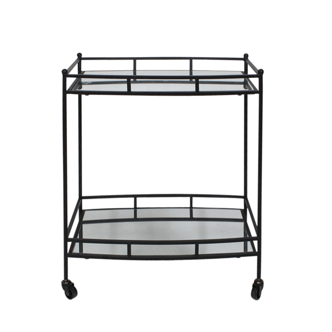 Metal 28" 2 Tier Bar Cart, Black