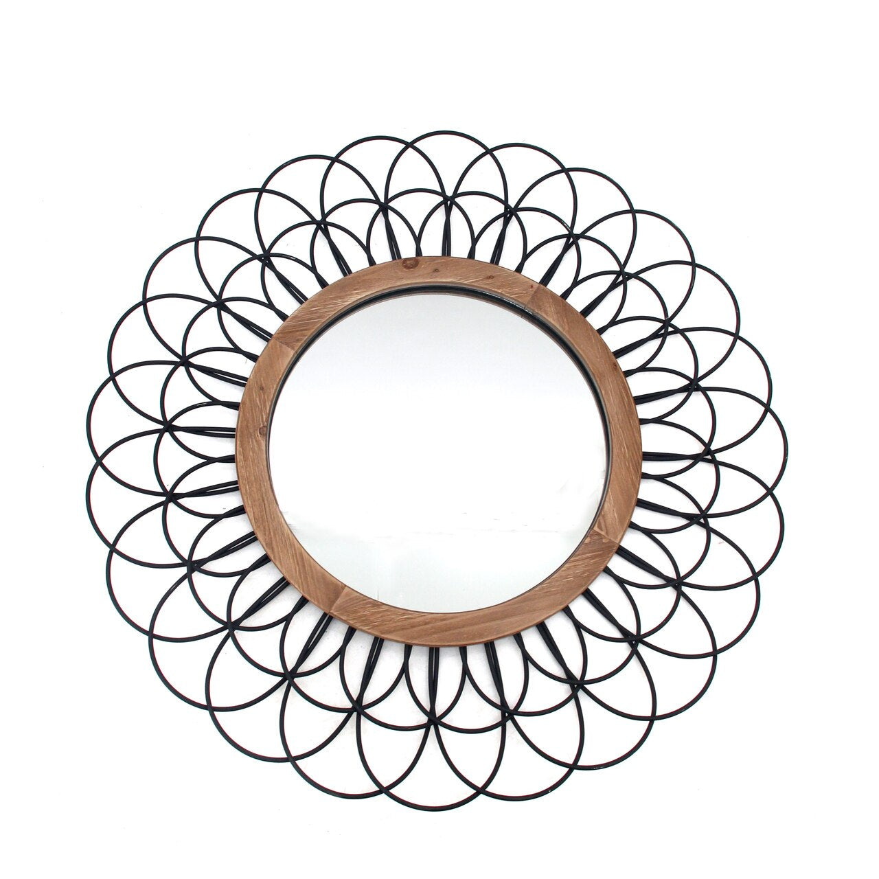 Metal 40" Loop Wall Mirror, Black Wb