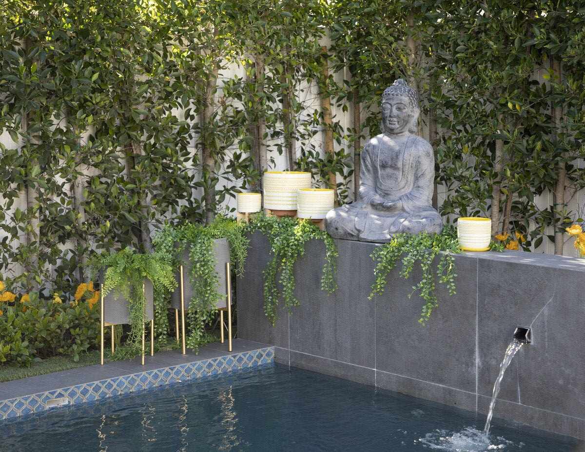 Ceramic 6" Planter W/ Saucer, Yellow