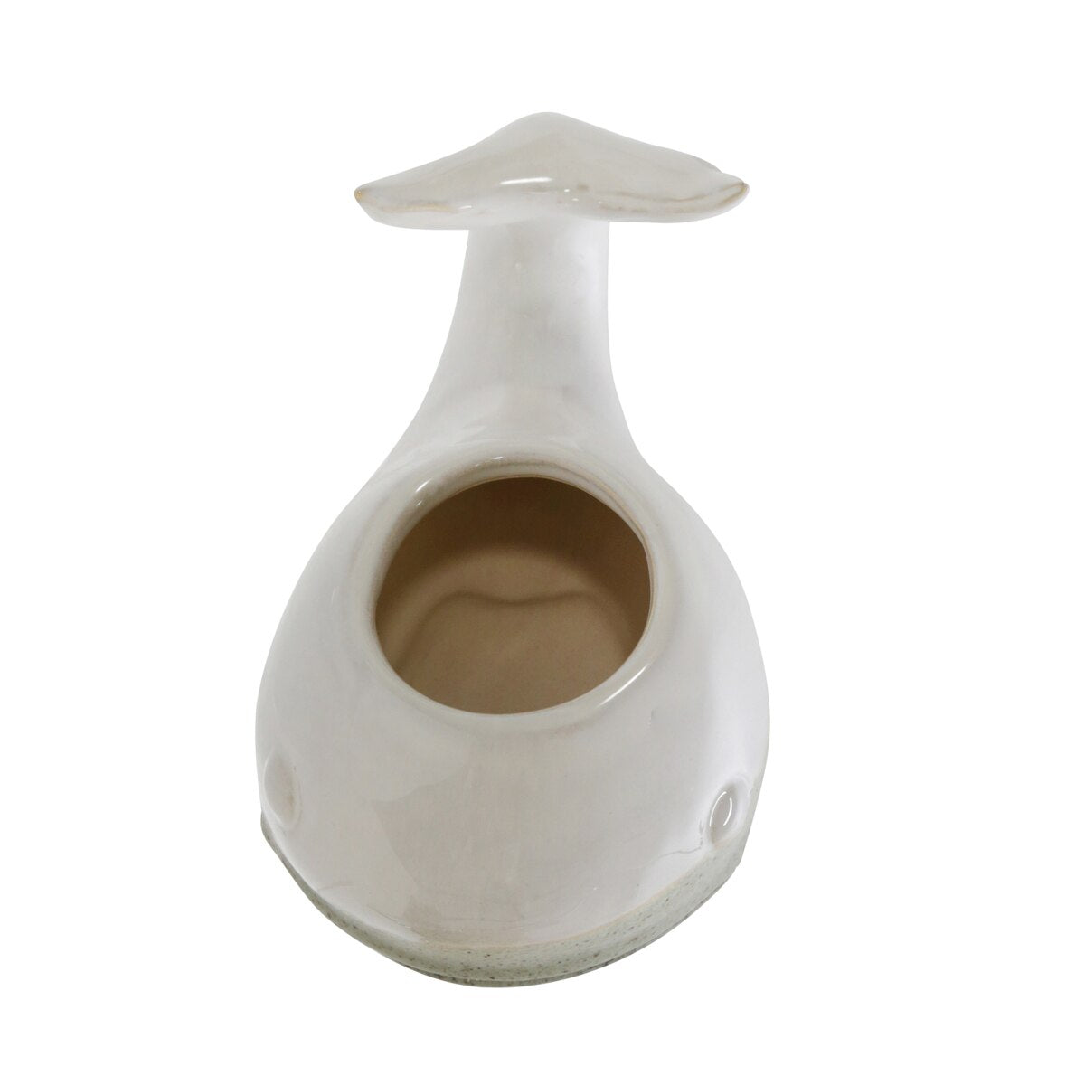 Ceramic 5" Whale Planter, Beige