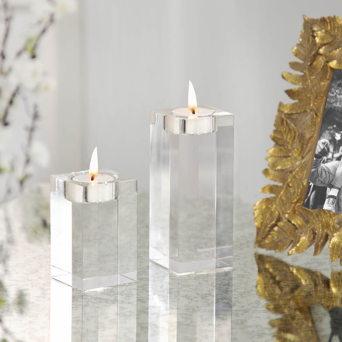 Glass 4" Candle Holder, Clear