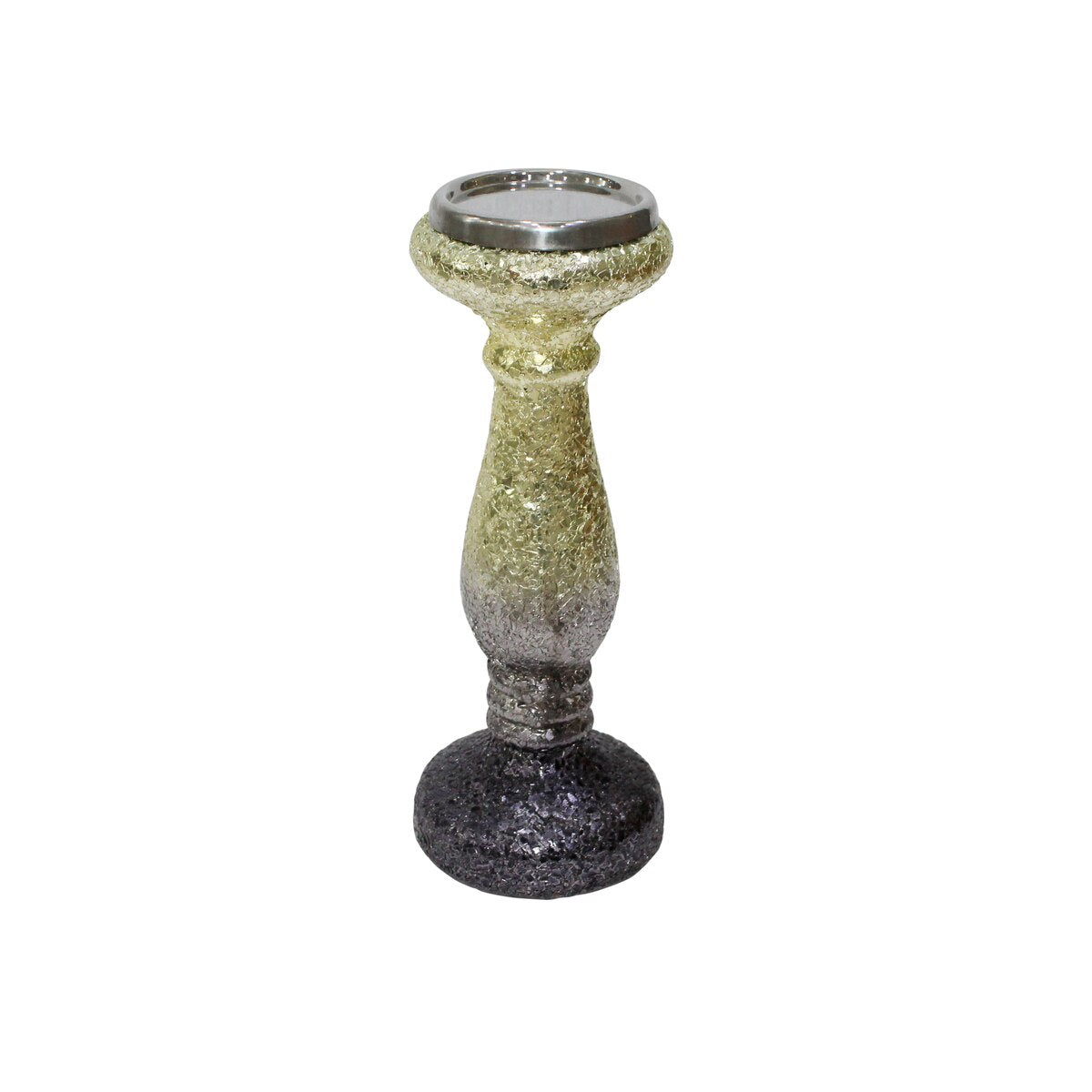 12" Plum Crackled Candle Holder