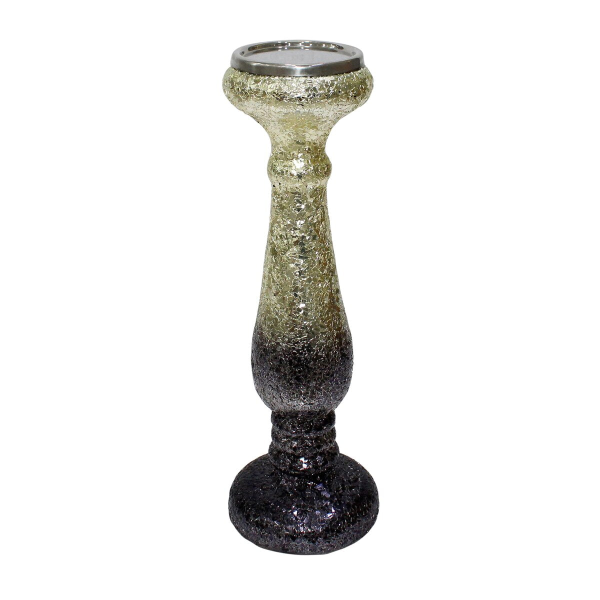 15" Plum Crackled Candle Holder