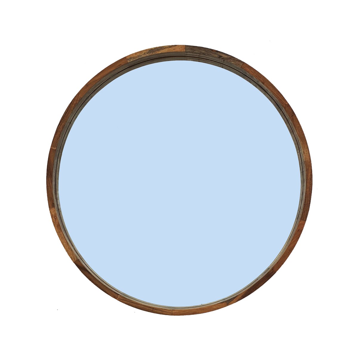 39" Round Mirror, Brown