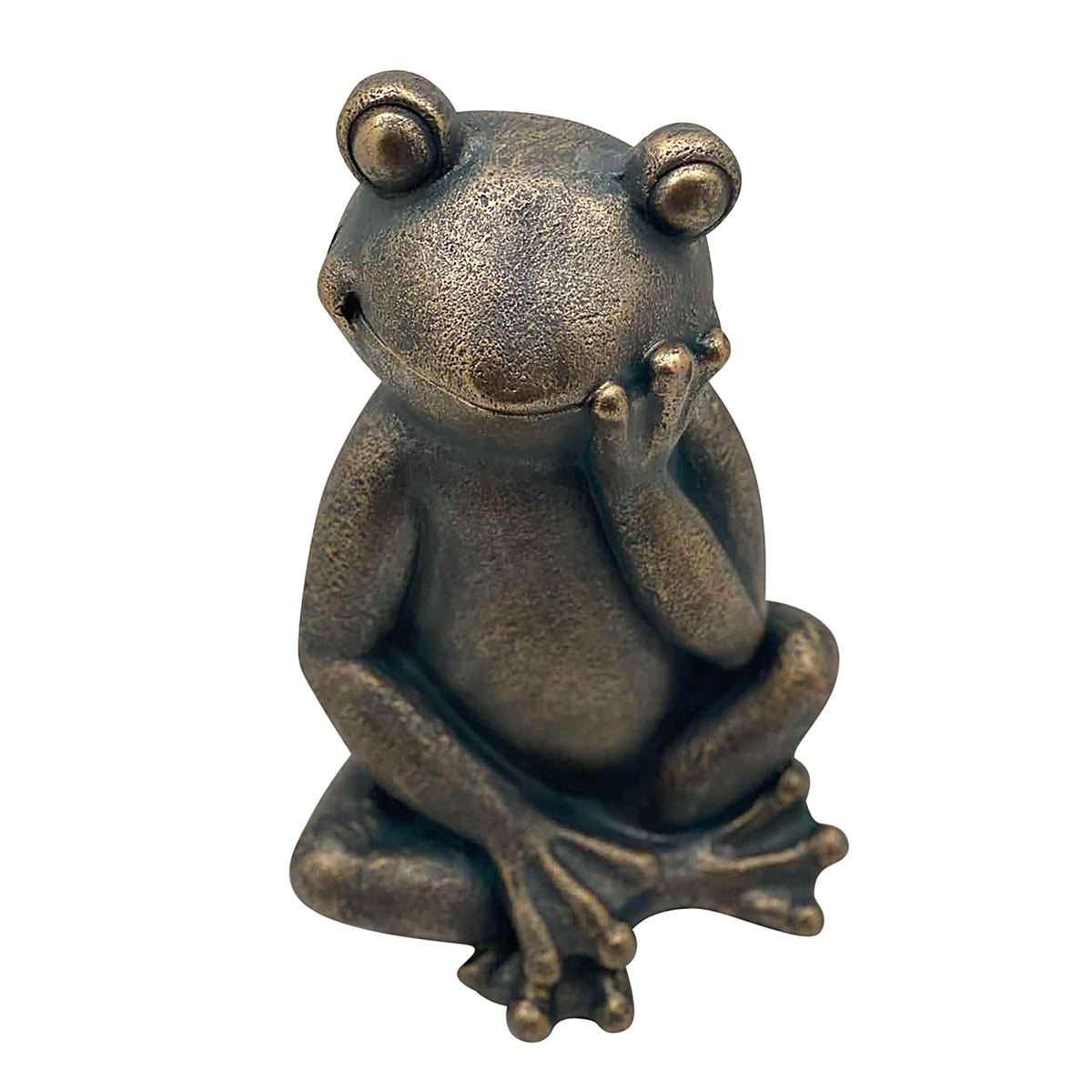 Resin, 16"h Thinking Frog, Black