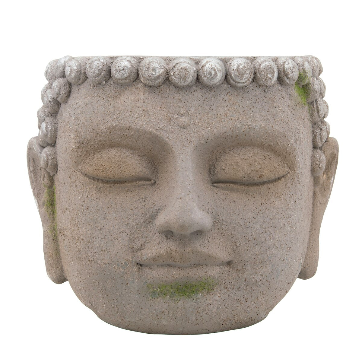 Resin, 11" Buddha Head Planter, Gray