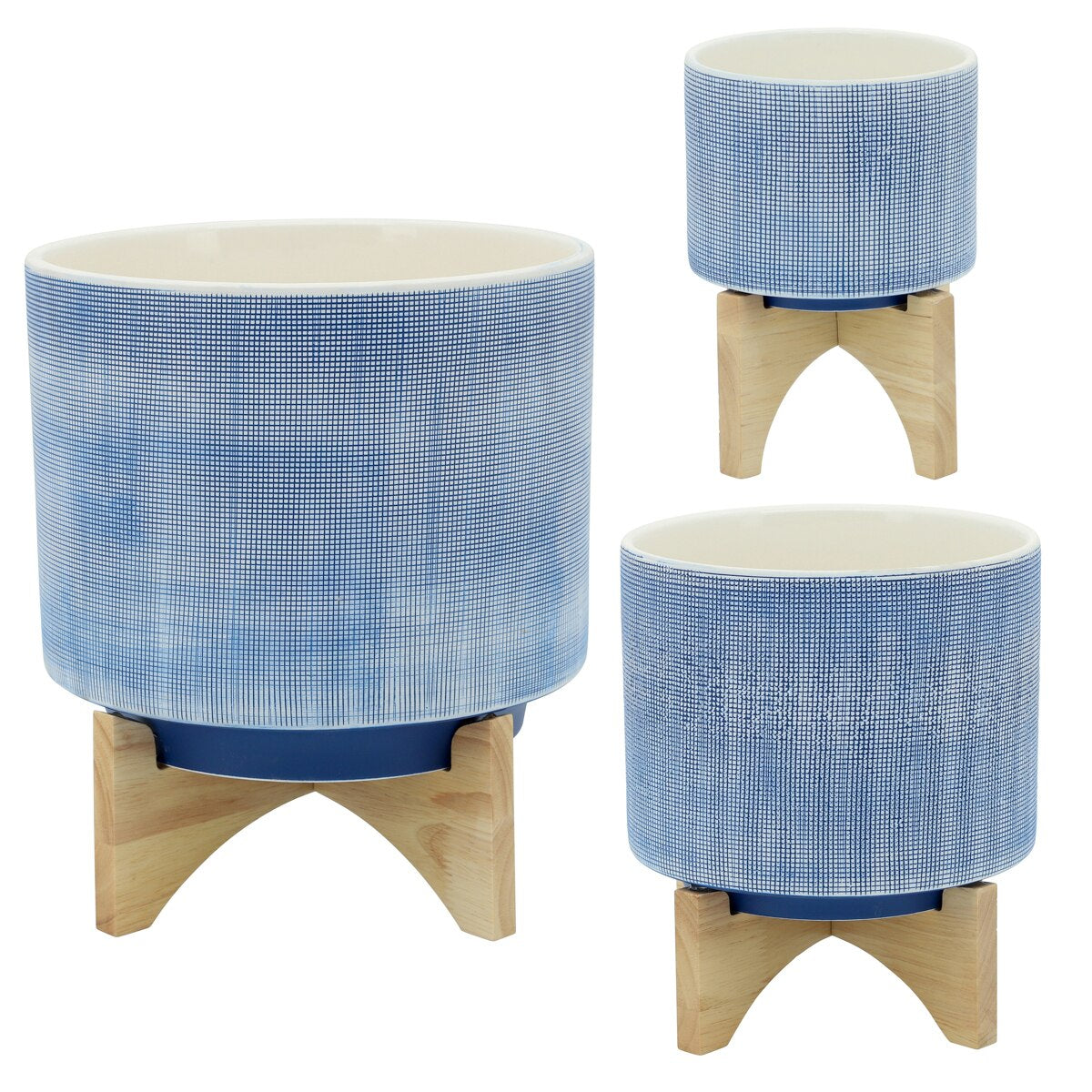 10" Mesh Planter W/ Stand, Blue