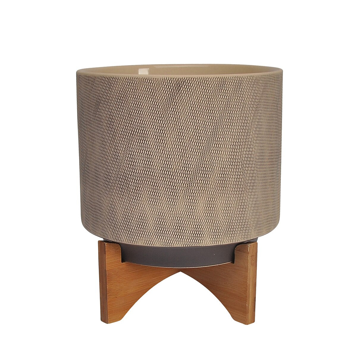 10" Mesh Planter W/ Stand, Tan