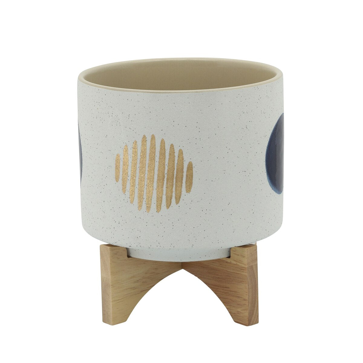 8" Funky Planter W/ Stand, White