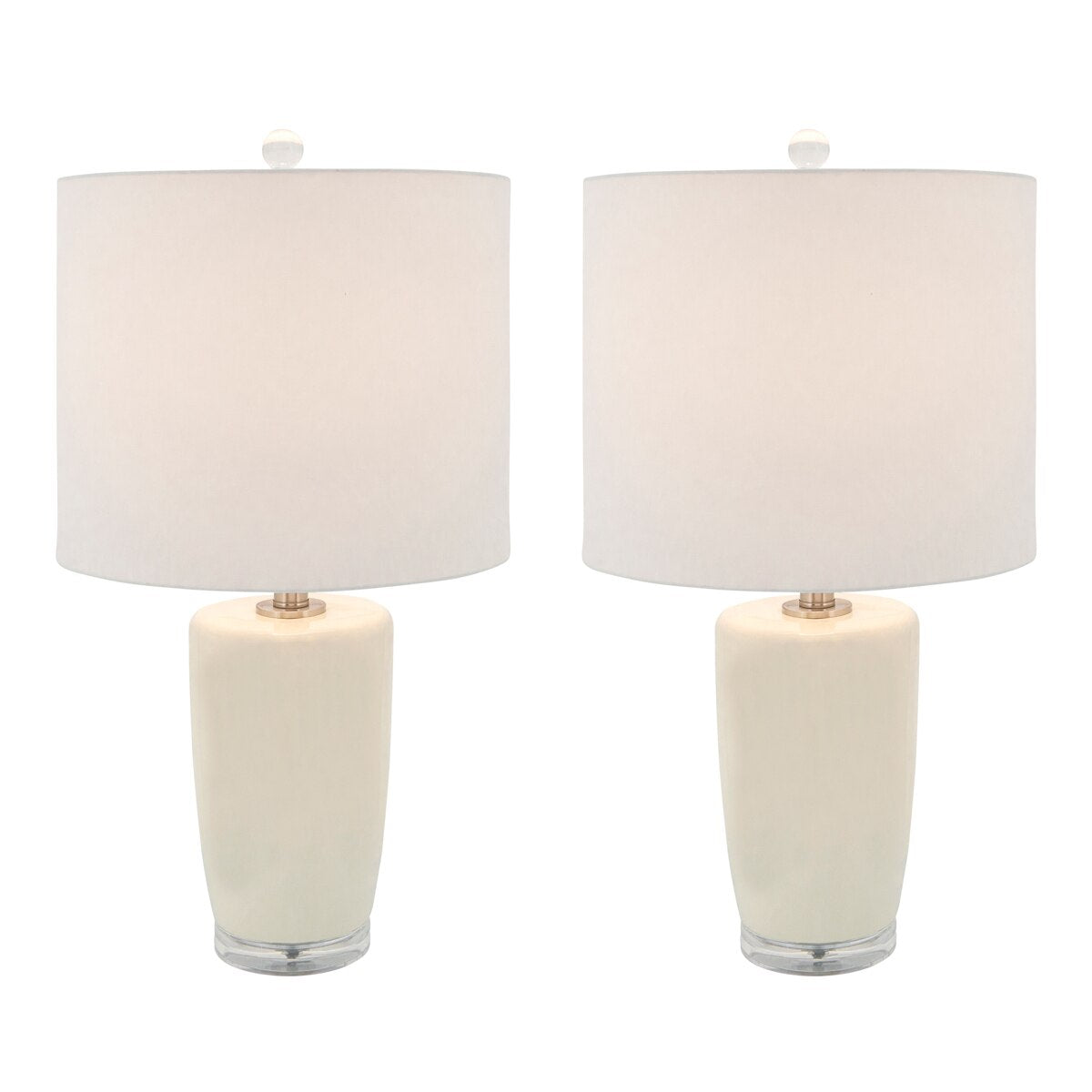 S/2 Ceramic 25" Table Lamps, Cream