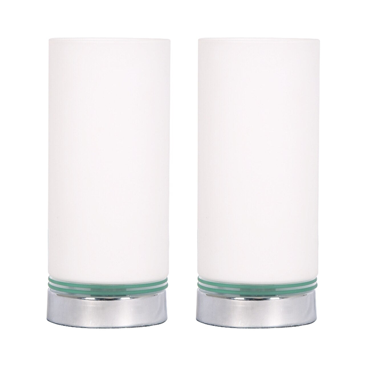 S/2 10" Glass Touch Table Lamps, White