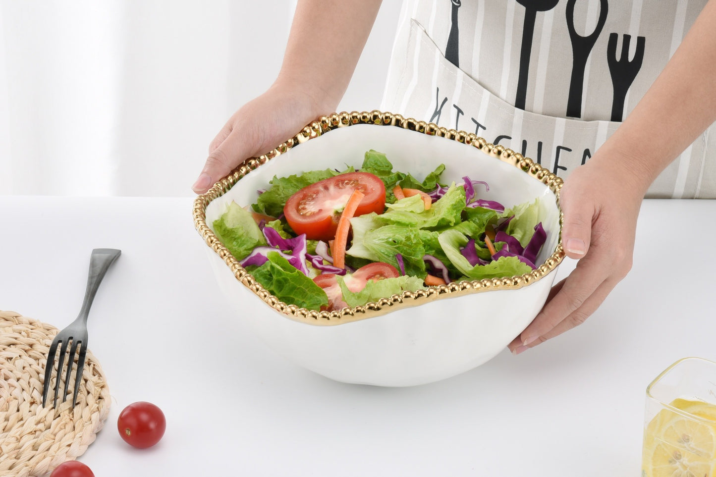 PAMPA BAY LARGE SALAD BOWL IN GOLDEN SALERNO