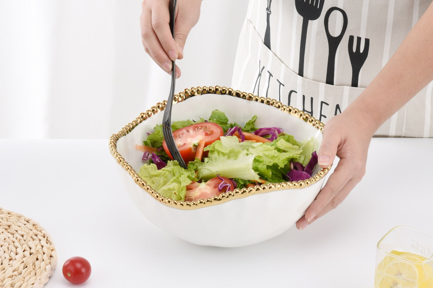 PAMPA BAY LARGE SALAD BOWL IN GOLDEN SALERNO