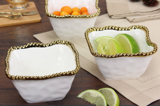 PAMPA BAY SQUARE SNACK BOWL IN GOLDEN SALERNO