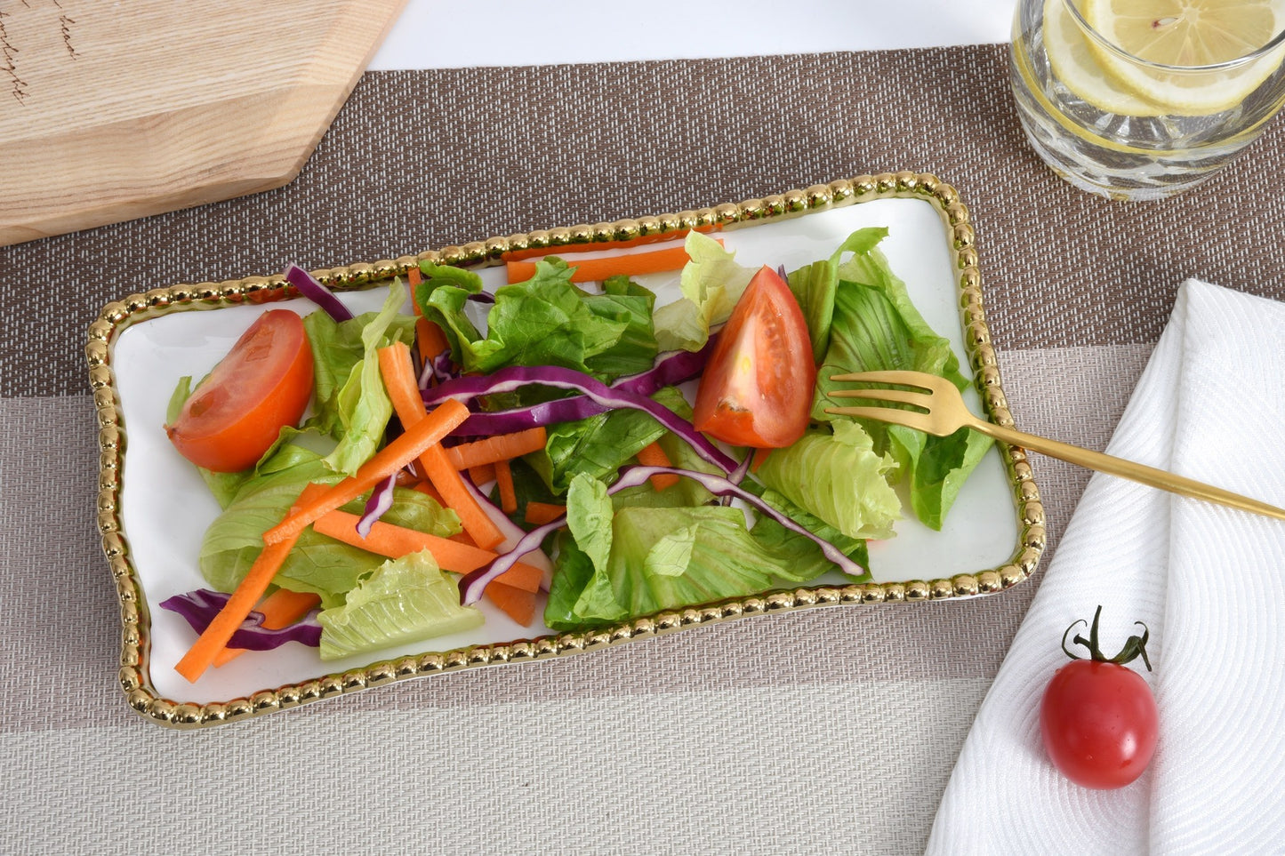 PAMPA BAY SMALL RECTANGULAR TRAY GOLDEN SALERNO