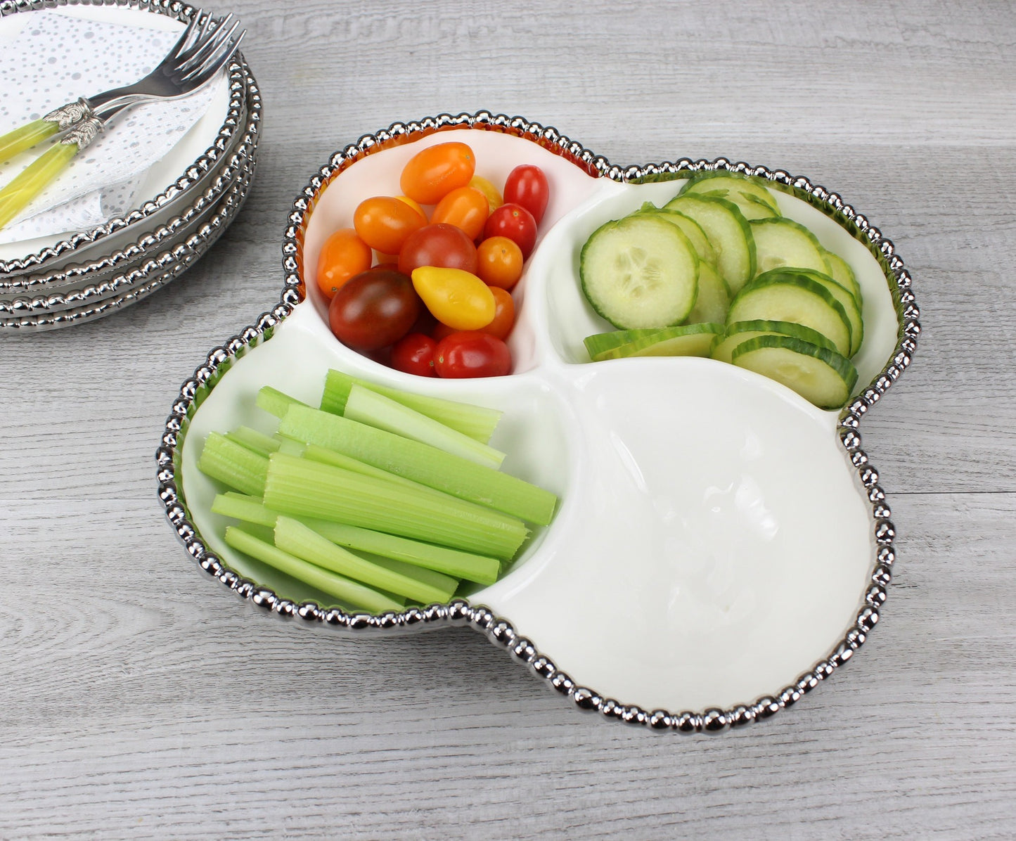 PAMPA BAY 4 SECTION BOWL WHITE