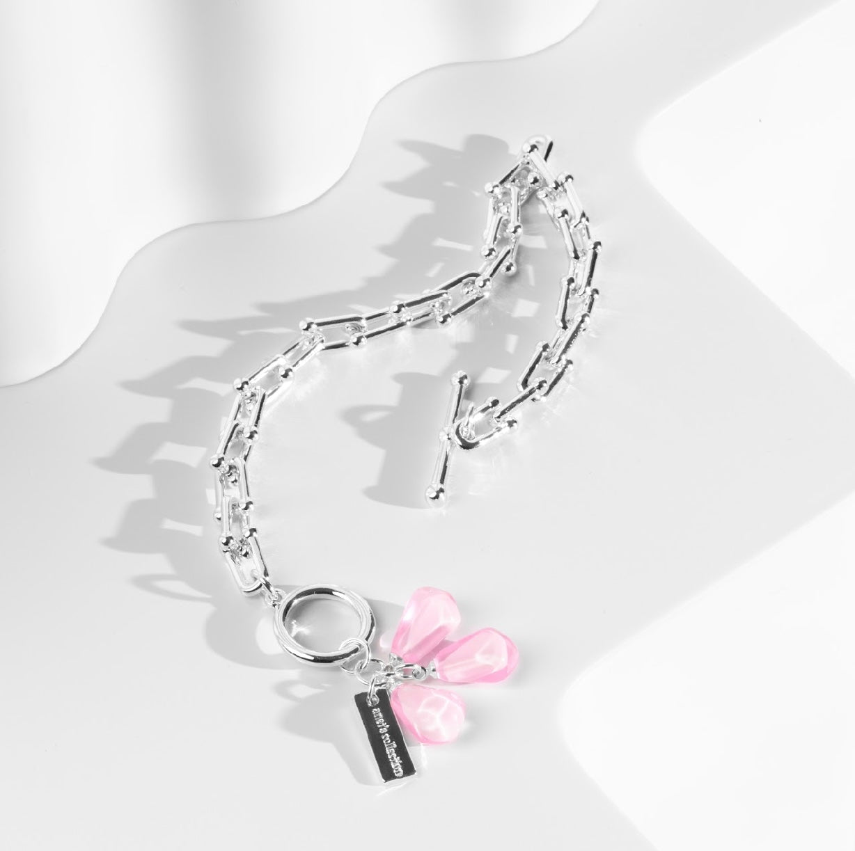 Pomegranate Seeds Bracelet with Silver Chain