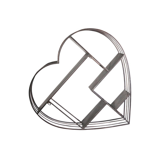 Metal 31.5" Heart Wall Shelf, Gunmetal