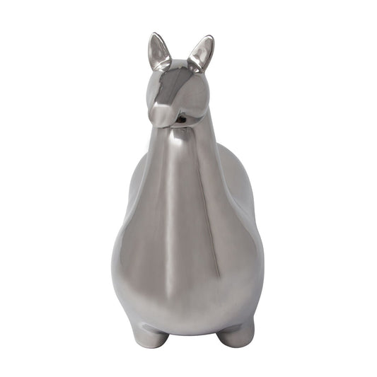 Silver Ceramic Llama, 14.5"