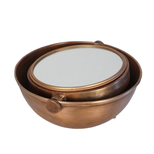 Copper Half Moon Mirror, Adjustable