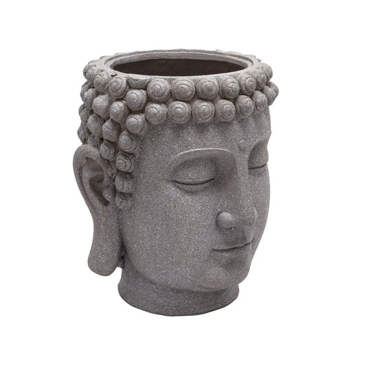 Gray Buddha Head Planter