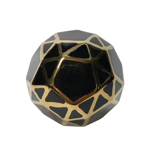 Ceramic Orb 6" Black/gold