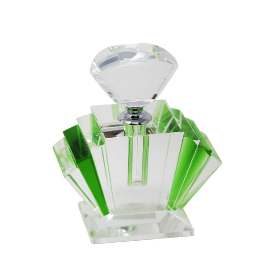 Green Crystal Perfume Bottle 4.75"