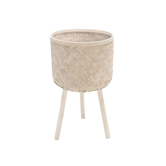 S/3 Bamboo Planters White Wash