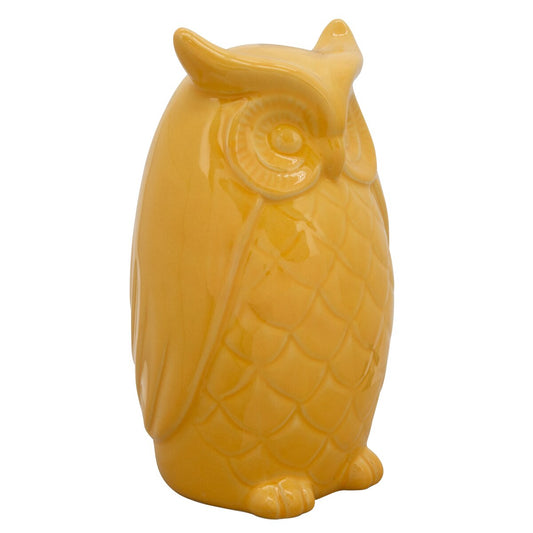 10" Owl Decor, Yellow