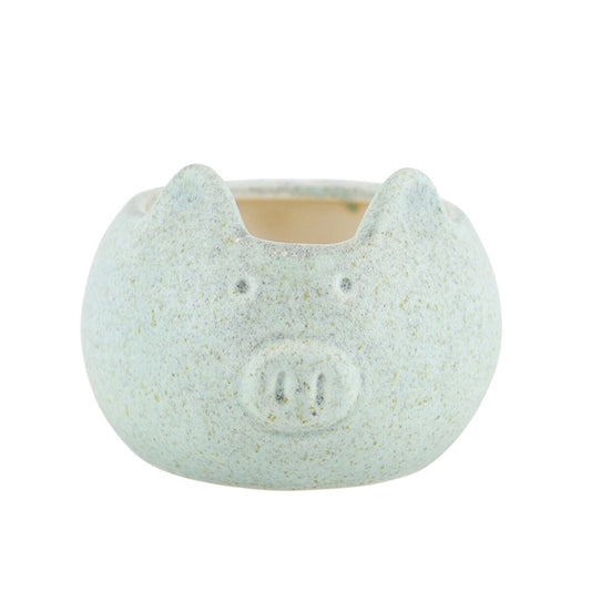 Pig Planter, 7" Green