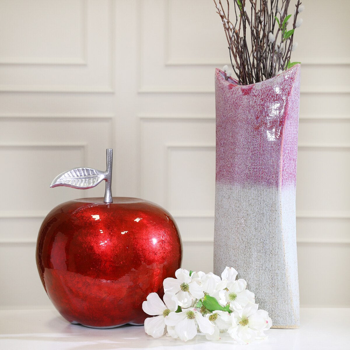 Aluminum 13" Apple Decor, Redkd