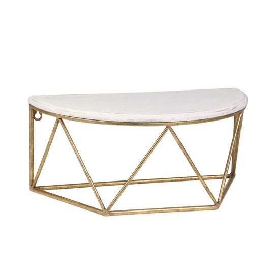Wood / Metal 16" L Demilune Wall Shelf, White