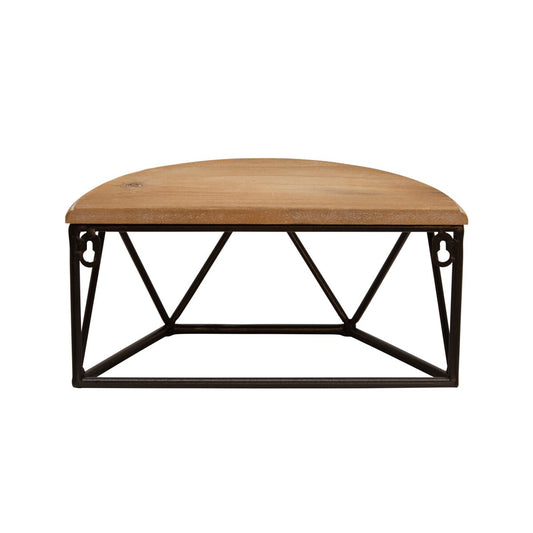 Wood / Metal 12" L Demilune Wall Shelf, Brown