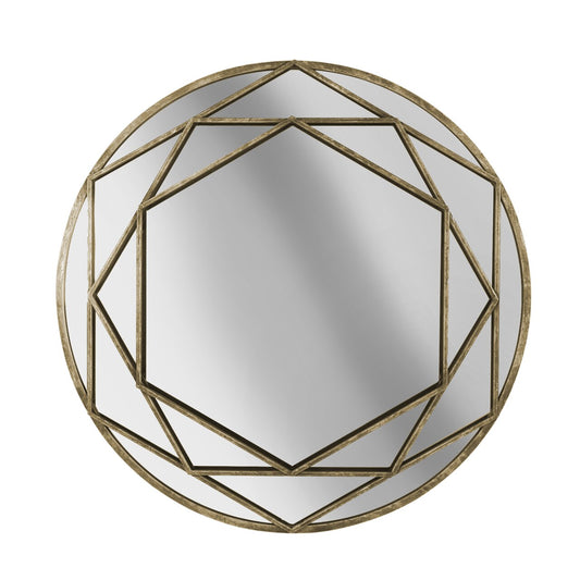 Metal Frame 32" Wall Mirror, Gold, Wb