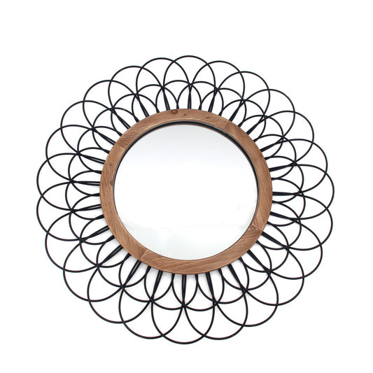 Metal 40" Loop Wall Mirror, Black Wb