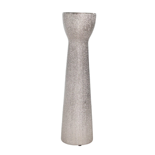 Ceramic 16" Bead Candle Holder,silver