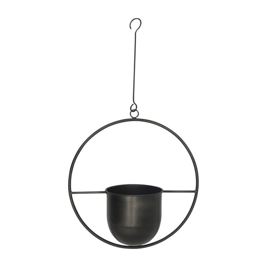 Metal 26" Hanging Planter, Black