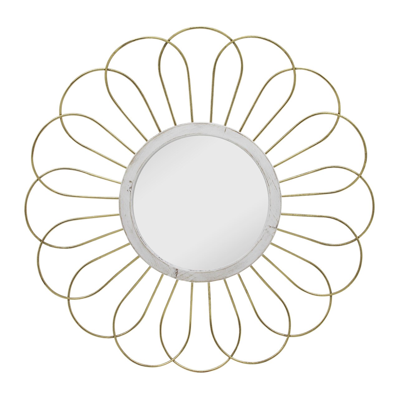 Metal 35" Daisy Mirror, Gold Wb