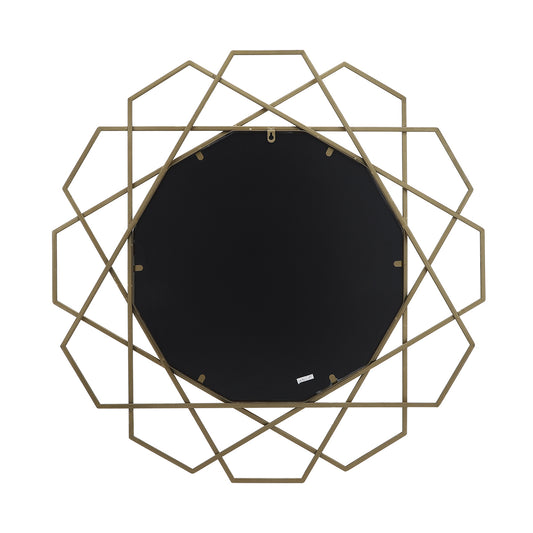 Metal 35" Geometric Mirror, Gold Wb