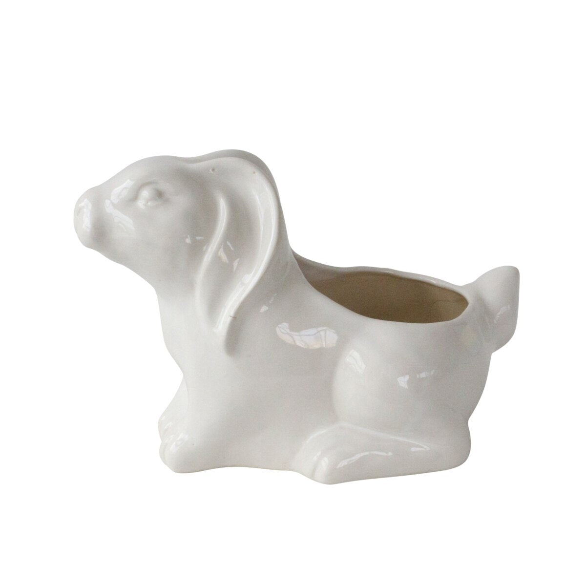 7" Rabbit Planter, White