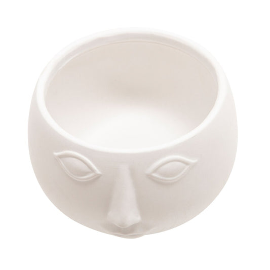 Ceramic 7" Face Planter, Matte White