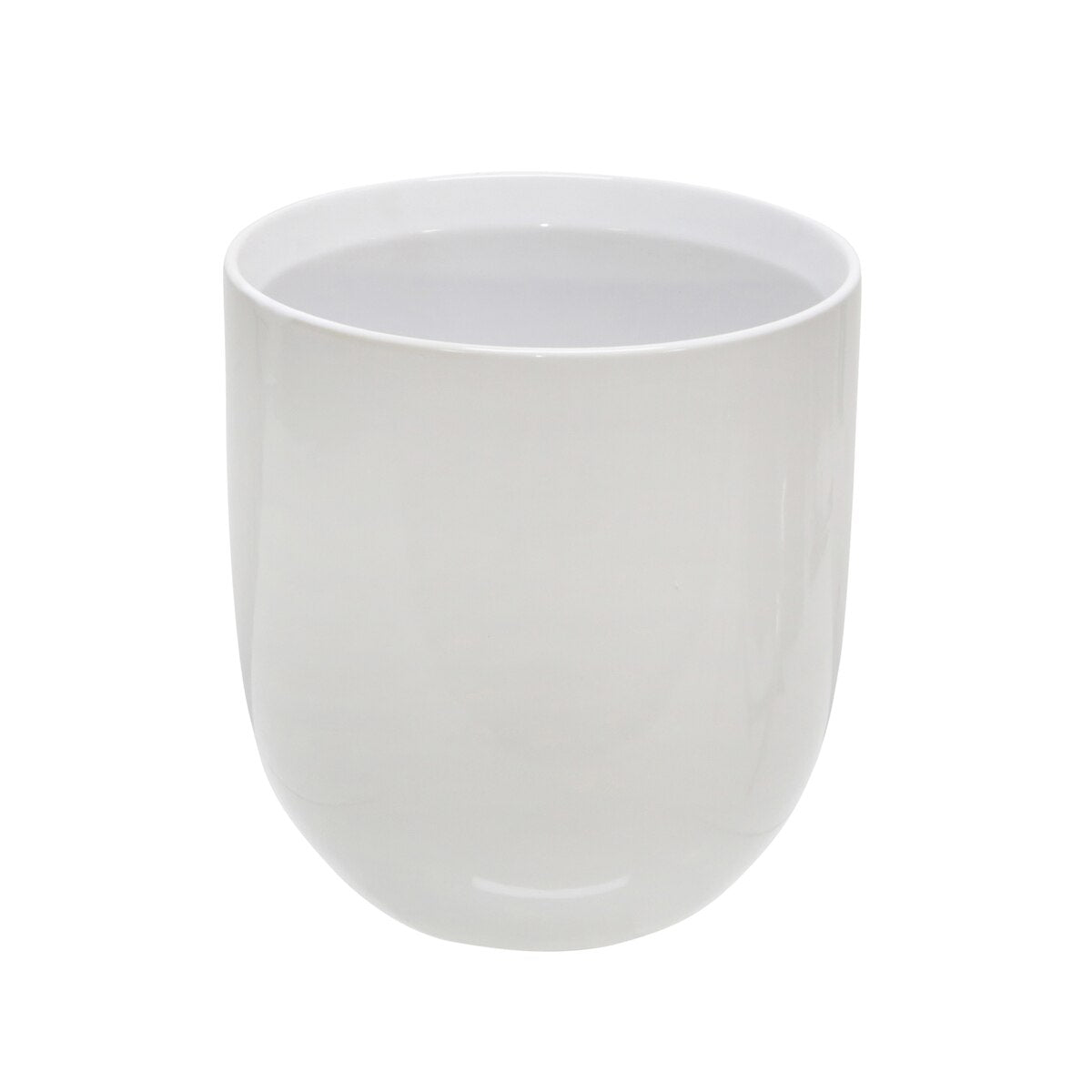 Ceramic 8" Planter W/ Wooden Stand, White