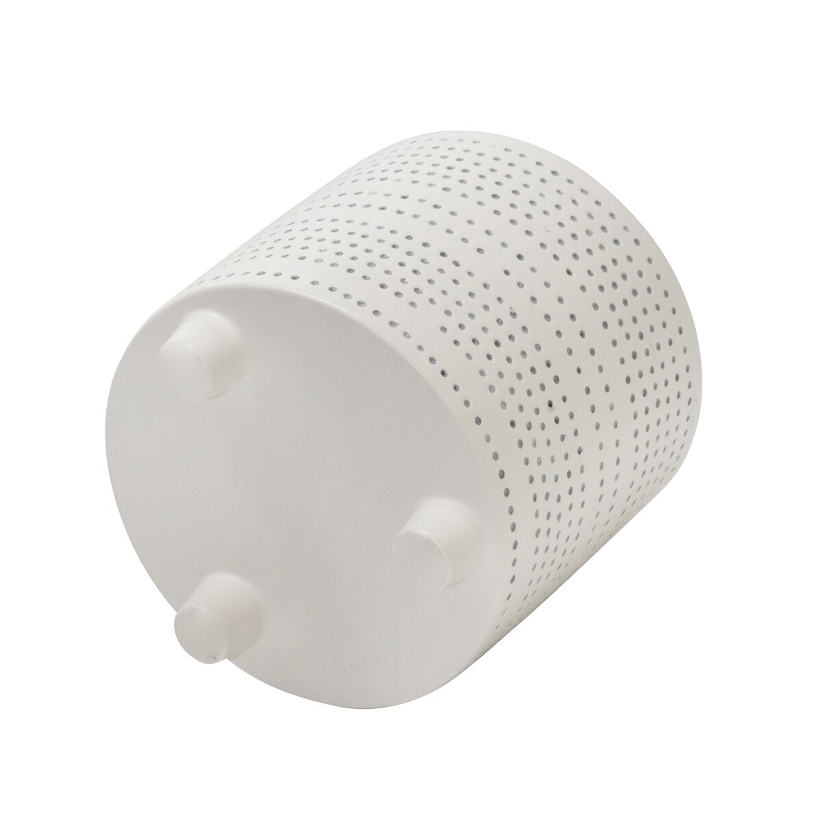 S/2 Ceramic Footed Planter W/ Dots 6/8", Ivory