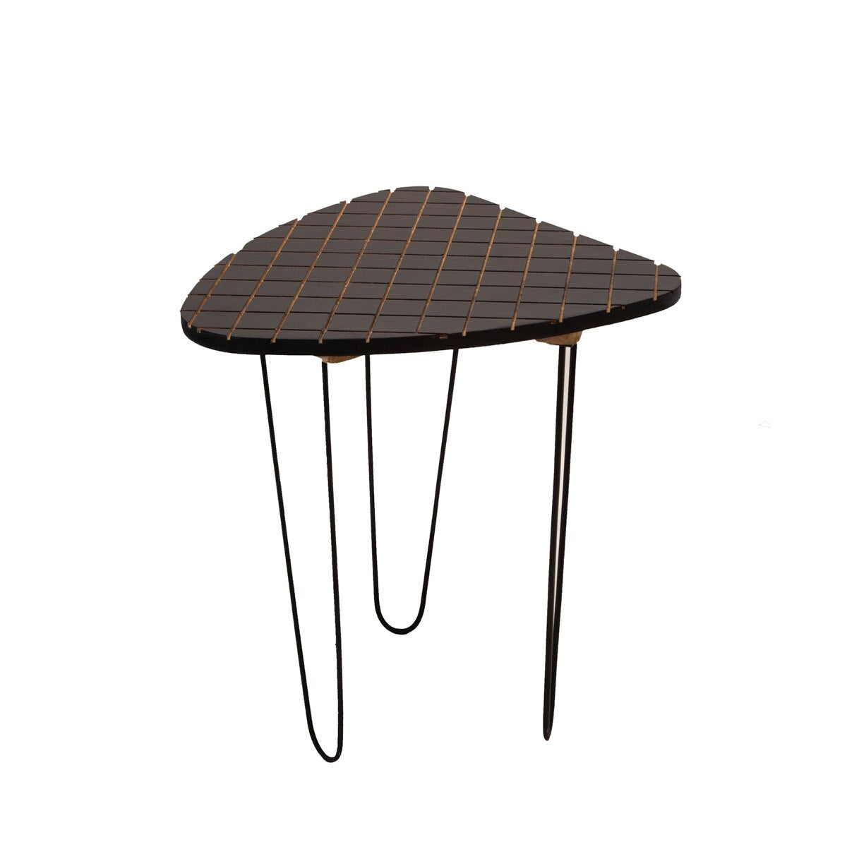 S/2 Wood/metal 18/20" Black/white Checkered Table