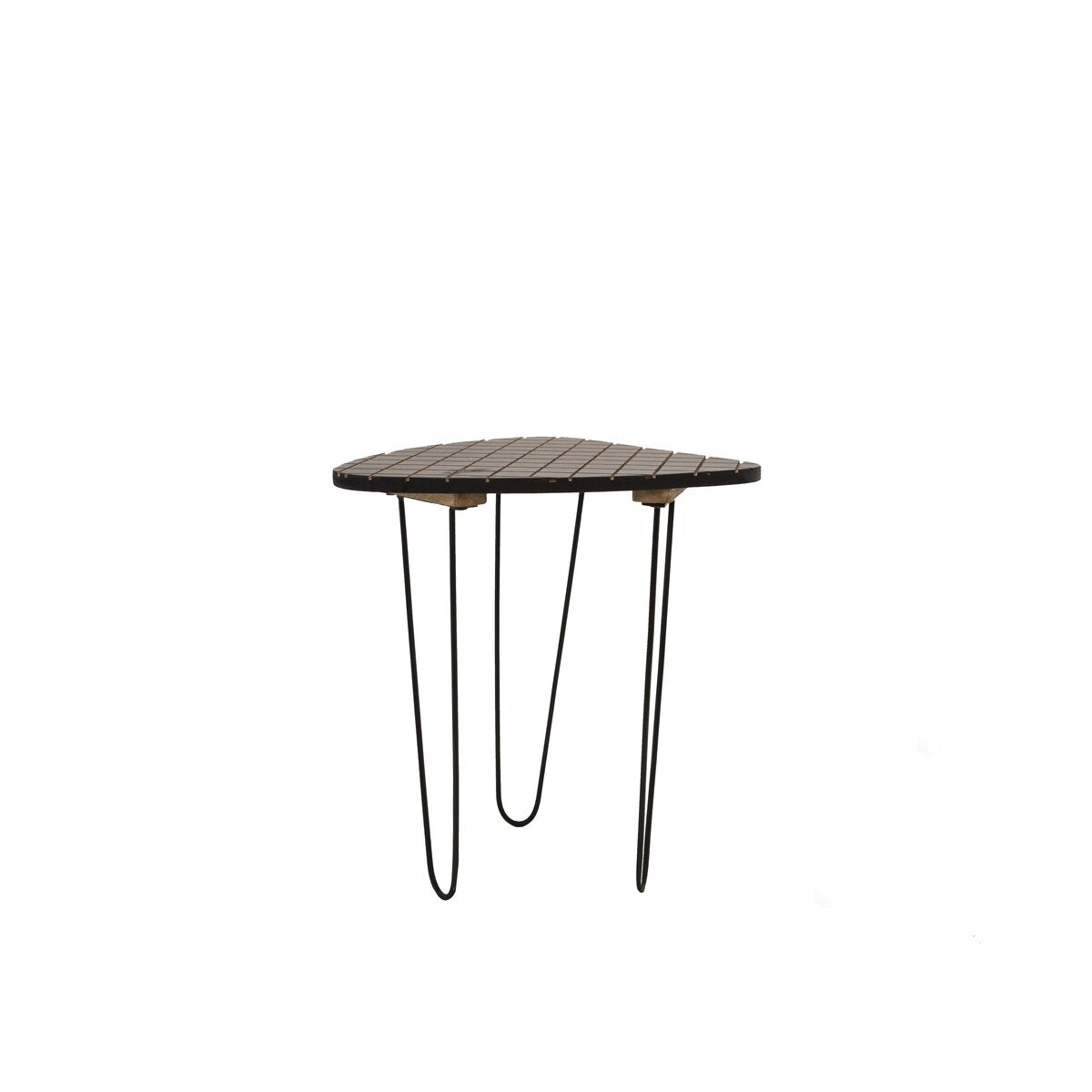S/2 Wood/metal 18/20" Black/white Checkered Table