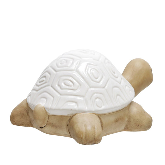 13" Tortoise Deco, White