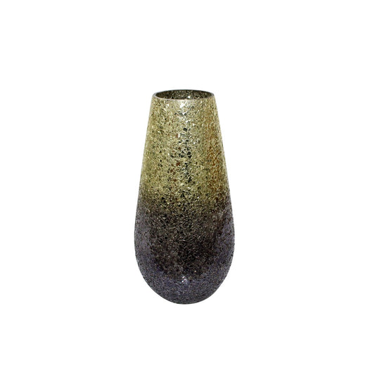 12" Crackled Vase, Plum Ombre