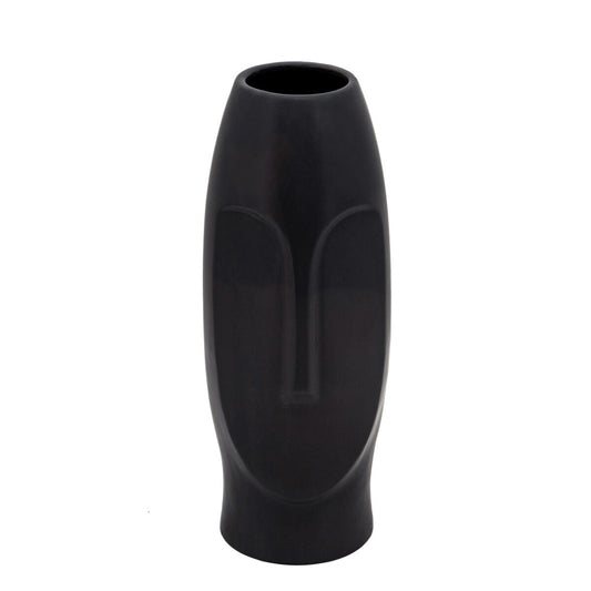 14"h Face Vase, Black