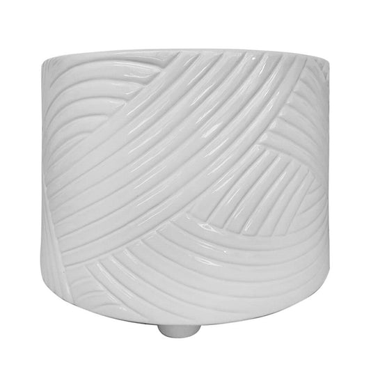 S/2 Swirl Footed Planters 10/12" , White